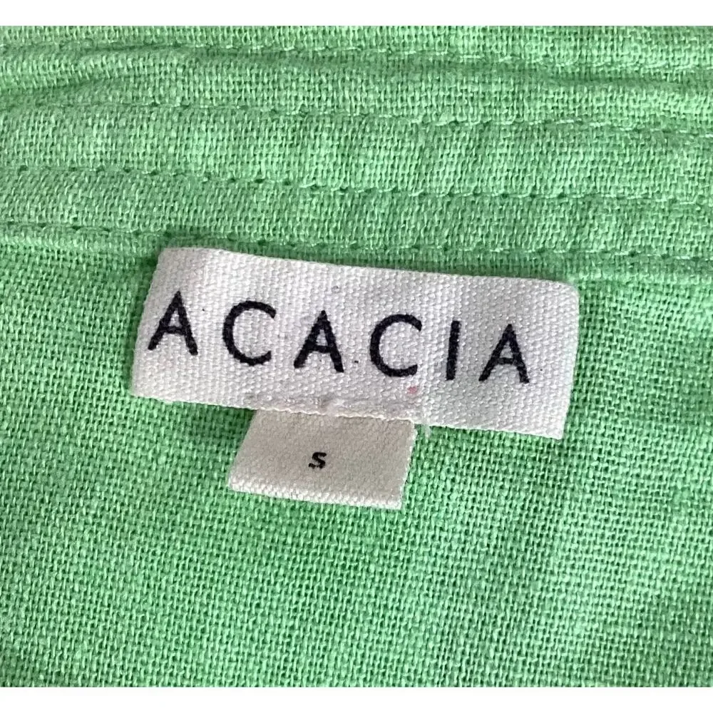 Acacia 'Nola' Green Linen Maxi Dress Size S - Picture 4 of 4